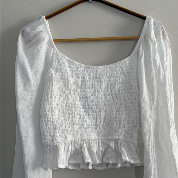 Hollister White Long Sleeve Peasant Top - Picture 7 of 8